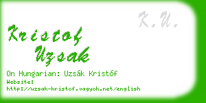 kristof uzsak business card